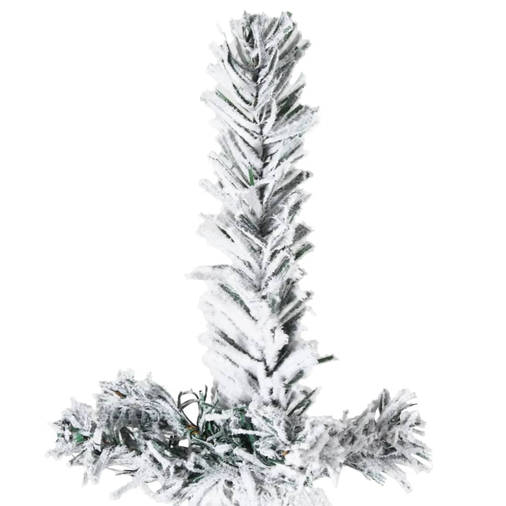 Slim Artificial Half Christmas Tree with Flocked Snow 180 cm