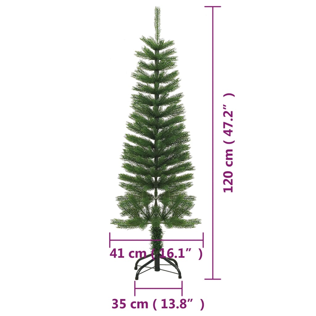 Artificial Slim Christmas Tree with Stand 120 cm PE