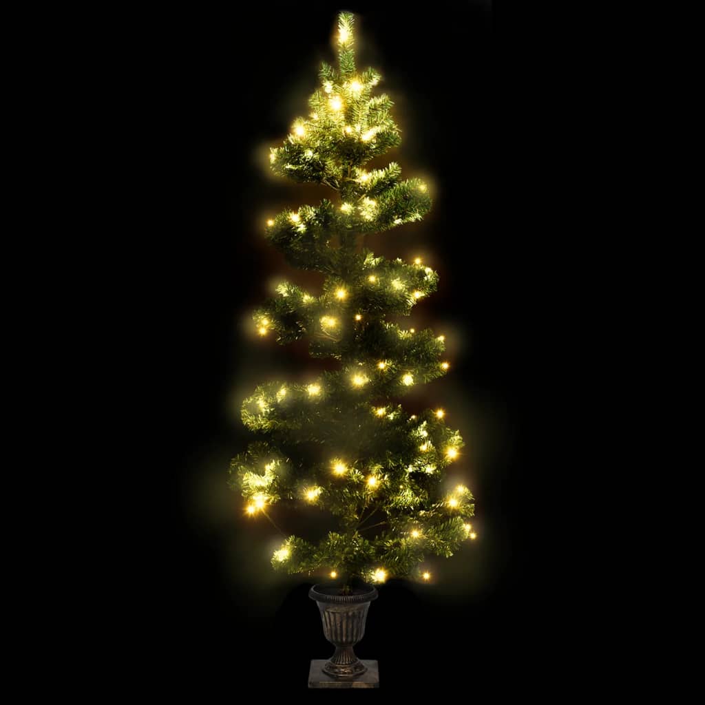 Swirl Pre-lit Christmas Tree with Pot Green 120 cm PVC