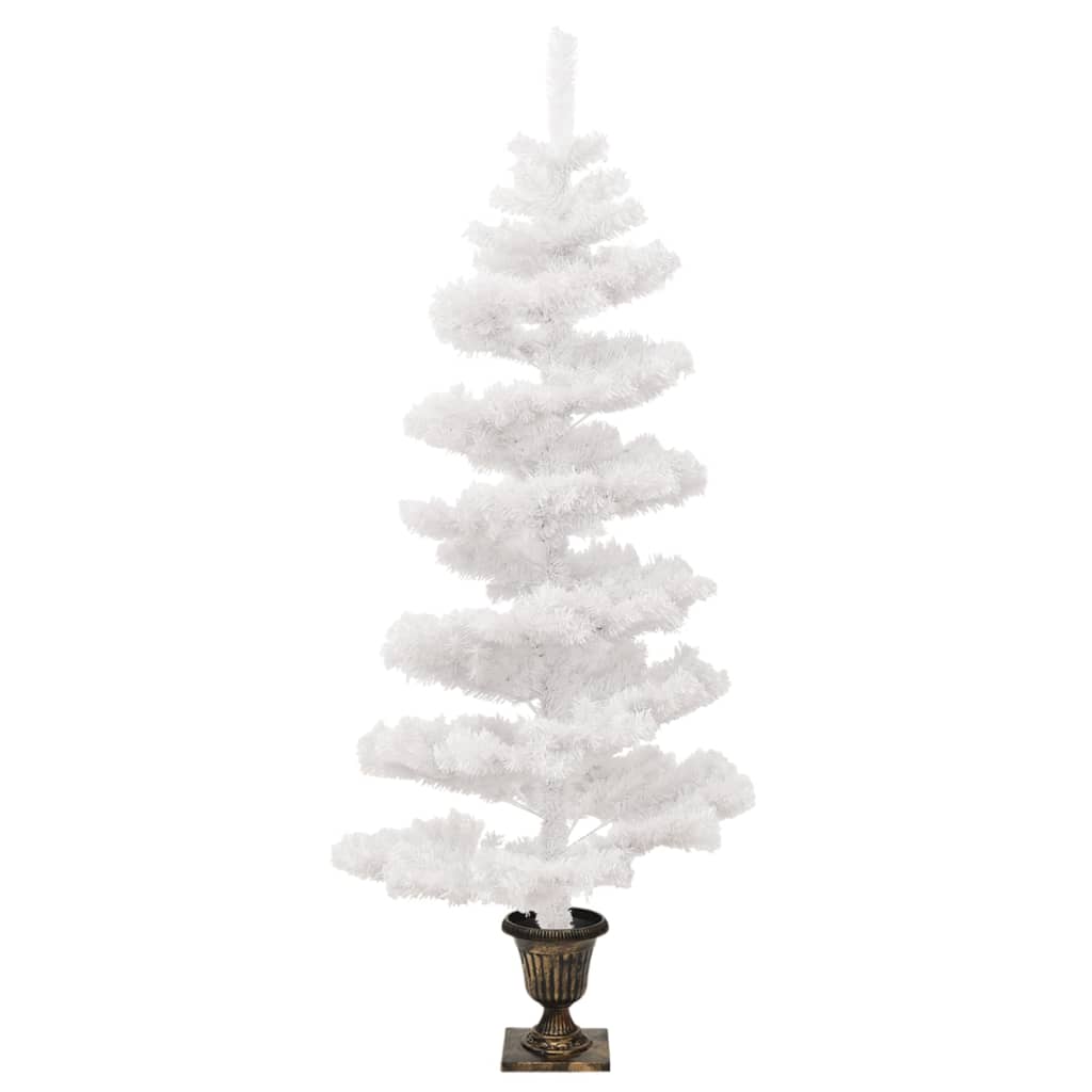 Swirl Pre-lit Christmas Tree with Pot White 120 cm PVC