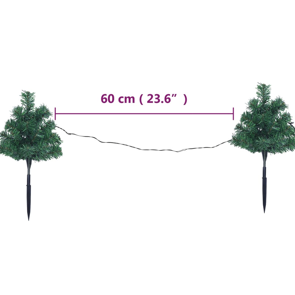 Christmas Pathway Trees 6 pcs with Multicolour LEDs 45 cm PVC