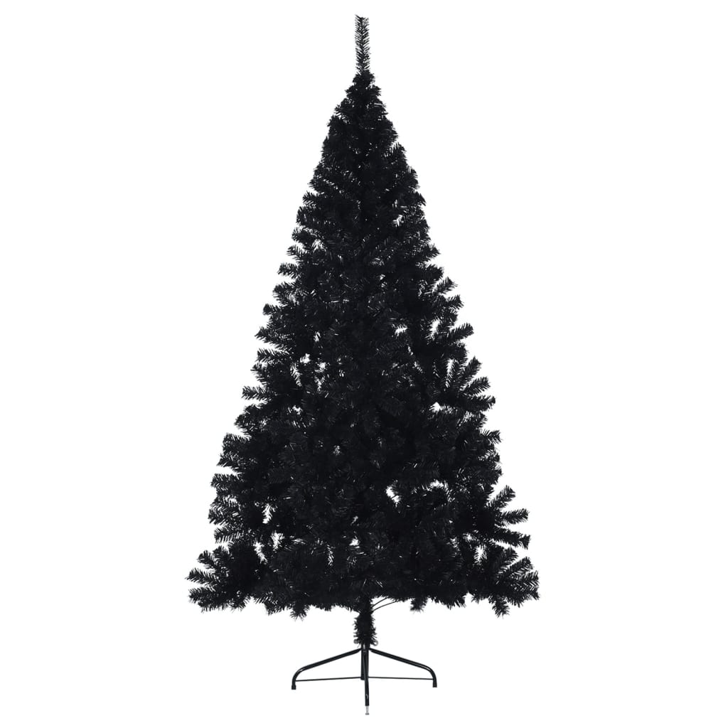 Artificial Half Christmas Tree with Stand Black 240 cm PVC