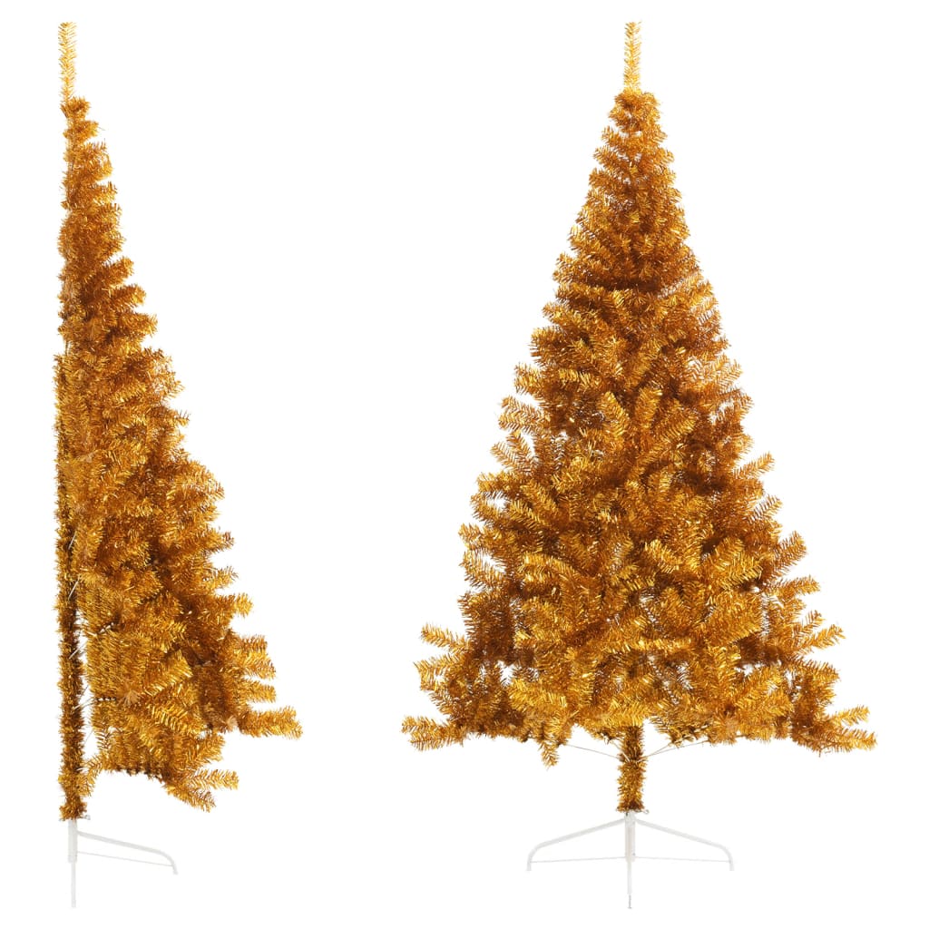 Artificial Half Christmas Tree with Stand Gold 240 cm PET