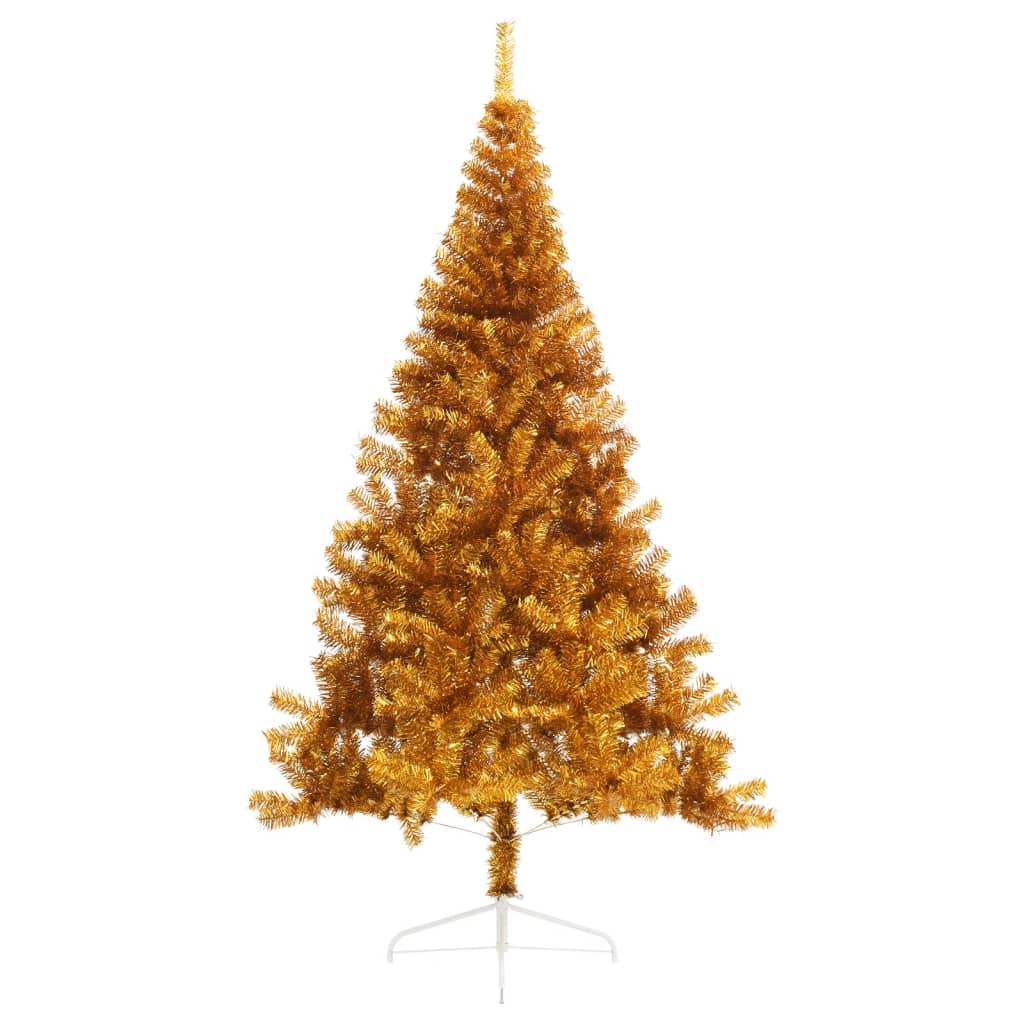 Artificial Half Christmas Tree with Stand Gold 240 cm PET