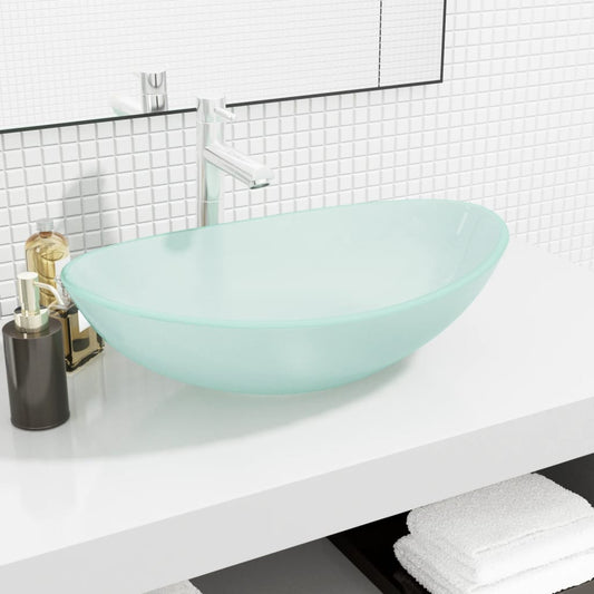 Basin Tempered Glass 54.5x35x15.5 cm Frosted