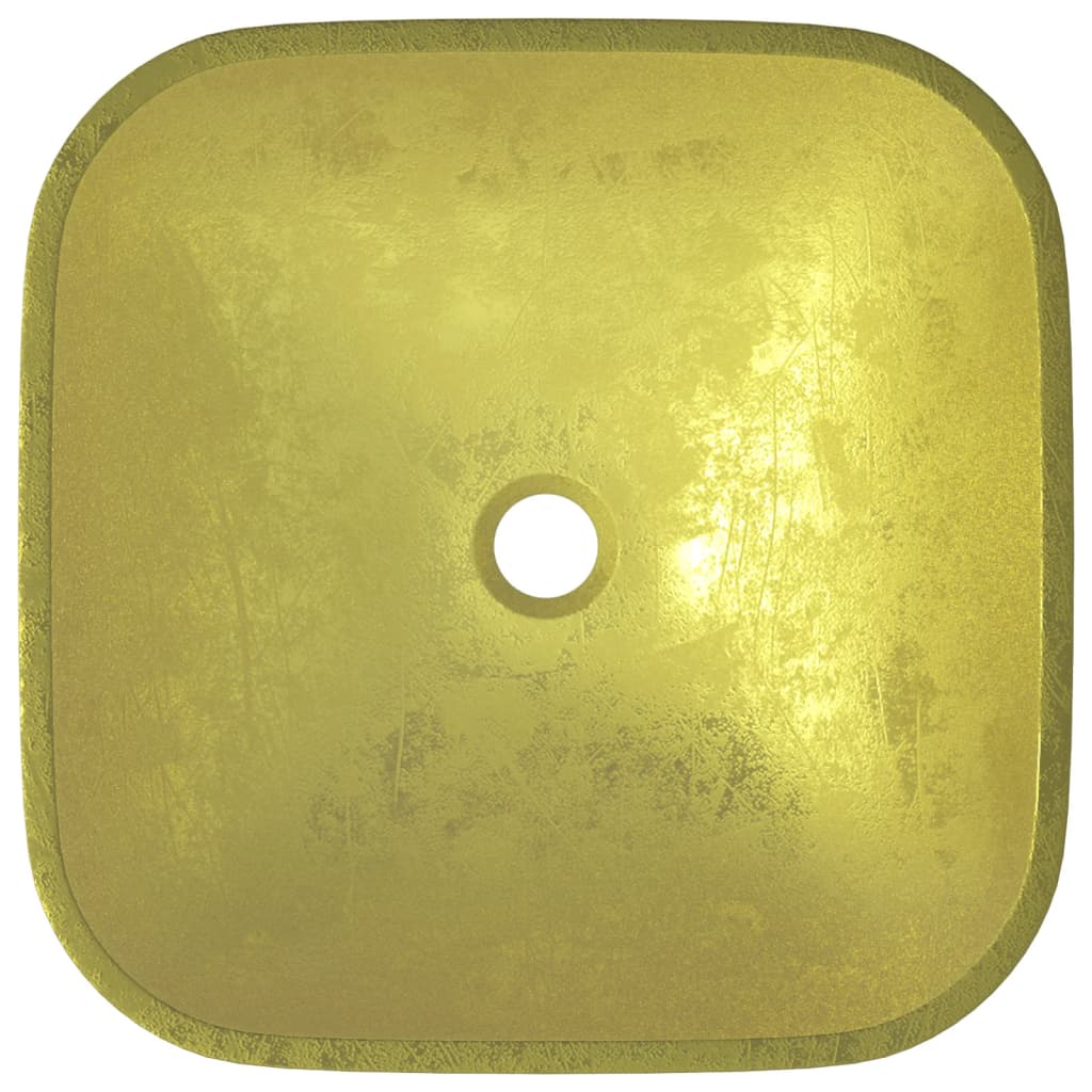 Basin Glass 42x42x14 cm Gold