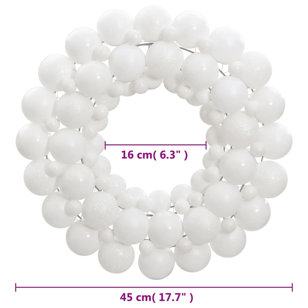 Christmas Wreath White 45 cm Polystyrene