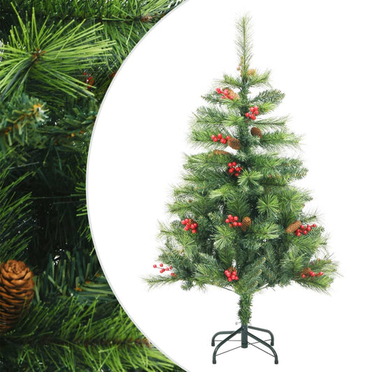 Artificial Hinged Christmas Tree with Cones and Berries 150 cm