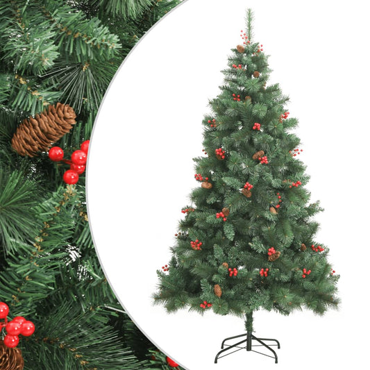 Artificial Hinged Christmas Tree with Cones and Berries 240 cm