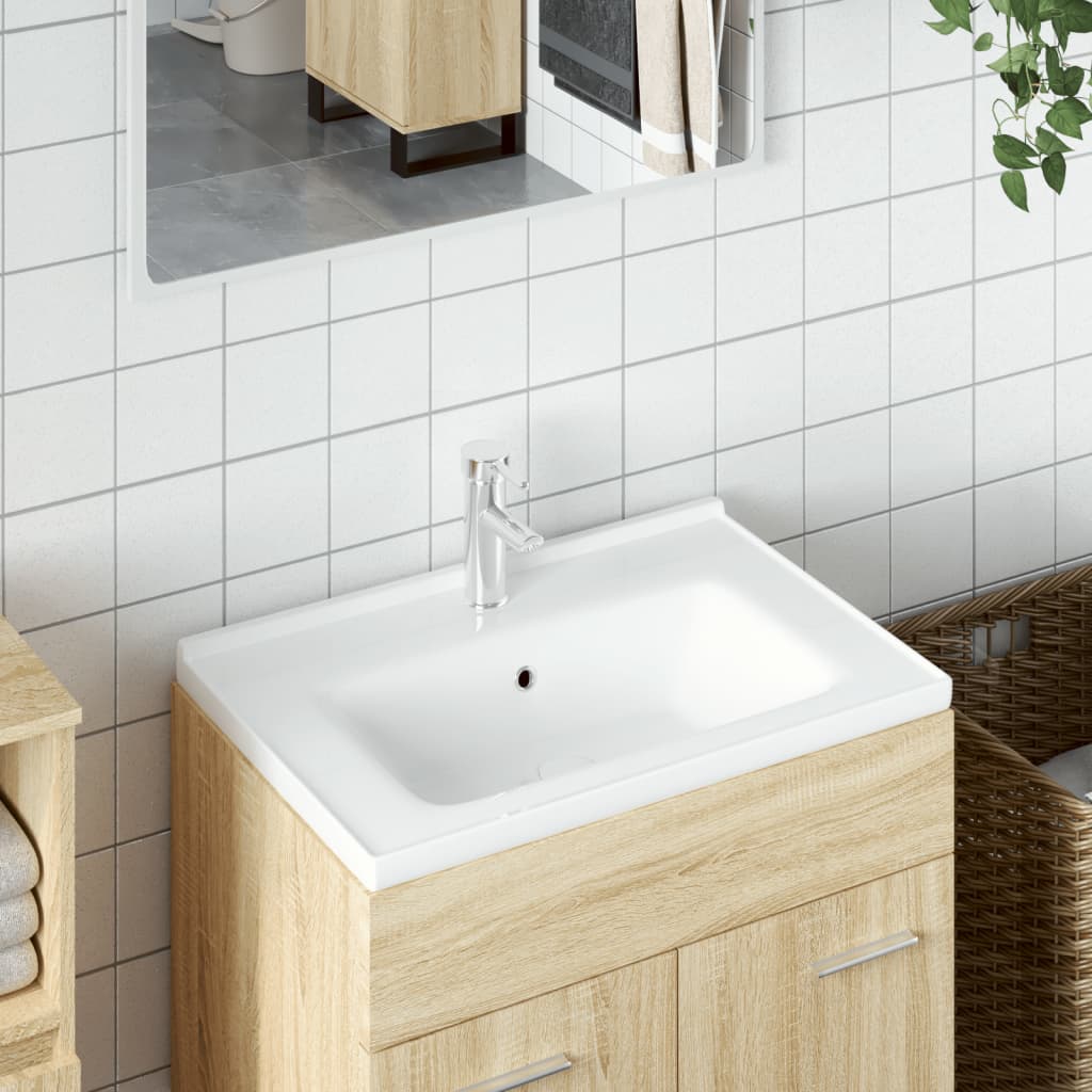 Bathroom Sink White 71x48x19.5 cm Rectangular Ceramic