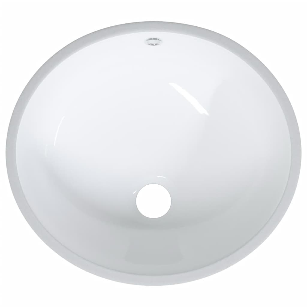 Bathroom Sink White 37x31x17.5 cm Oval Ceramic