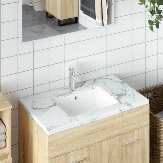 Bathroom Sink White 50x40.5x18.5 cm Rectangular Ceramic