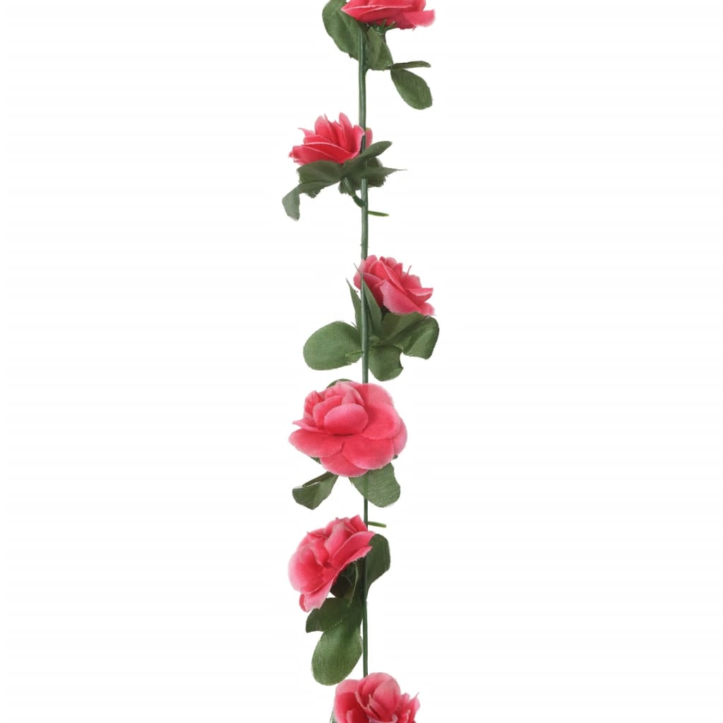 Christmas Flower Garlands 6 pcs Spring Rose Red 250 cm