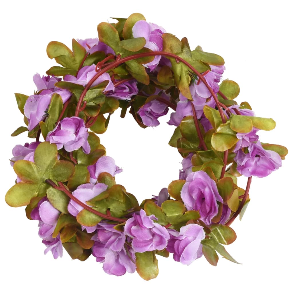 Christmas Flower Garlands 6 pcs Light Purple 250 cm