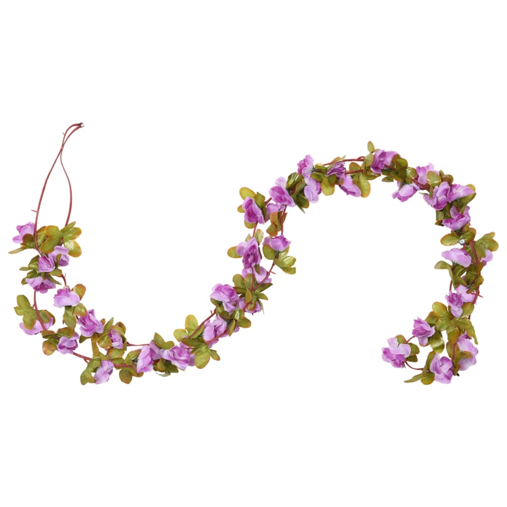 Christmas Flower Garlands 6 pcs Light Purple 250 cm