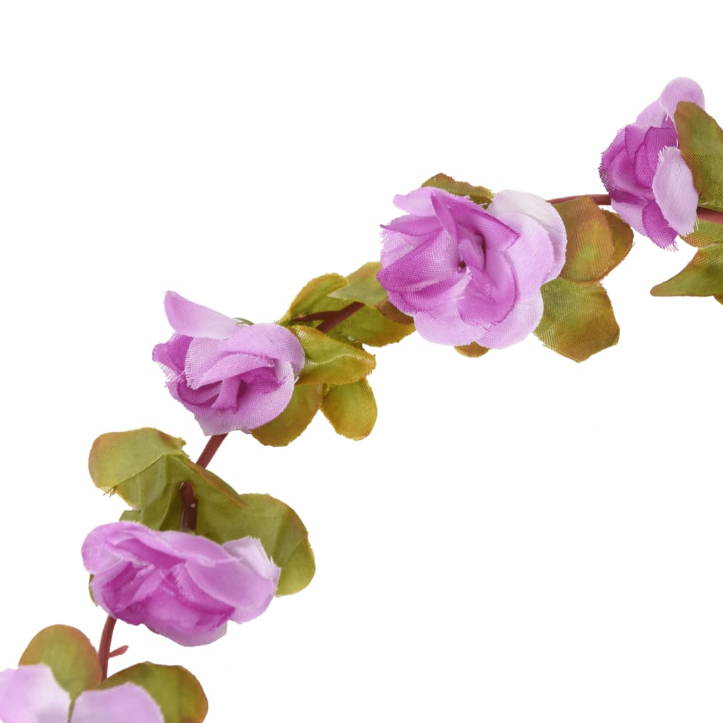 Christmas Flower Garlands 6 pcs Light Purple 250 cm