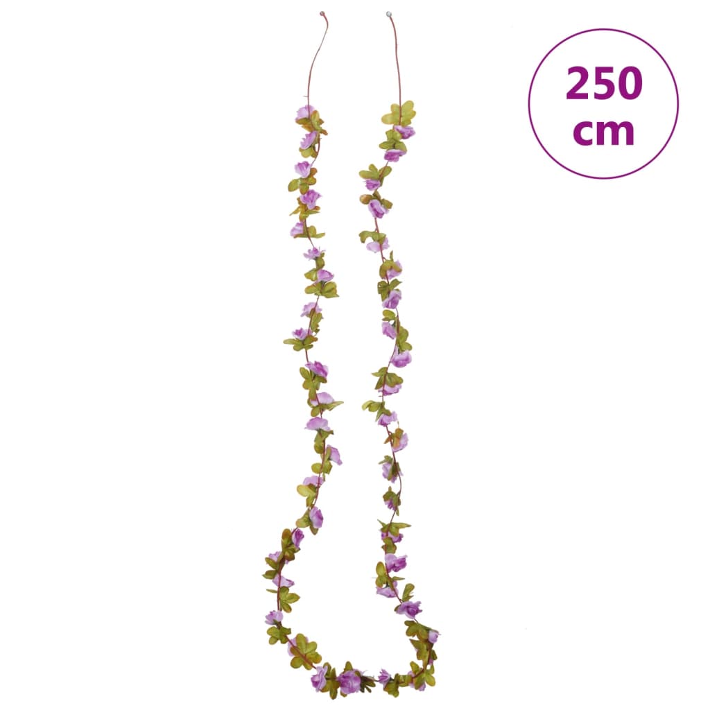 Christmas Flower Garlands 6 pcs Light Purple 250 cm