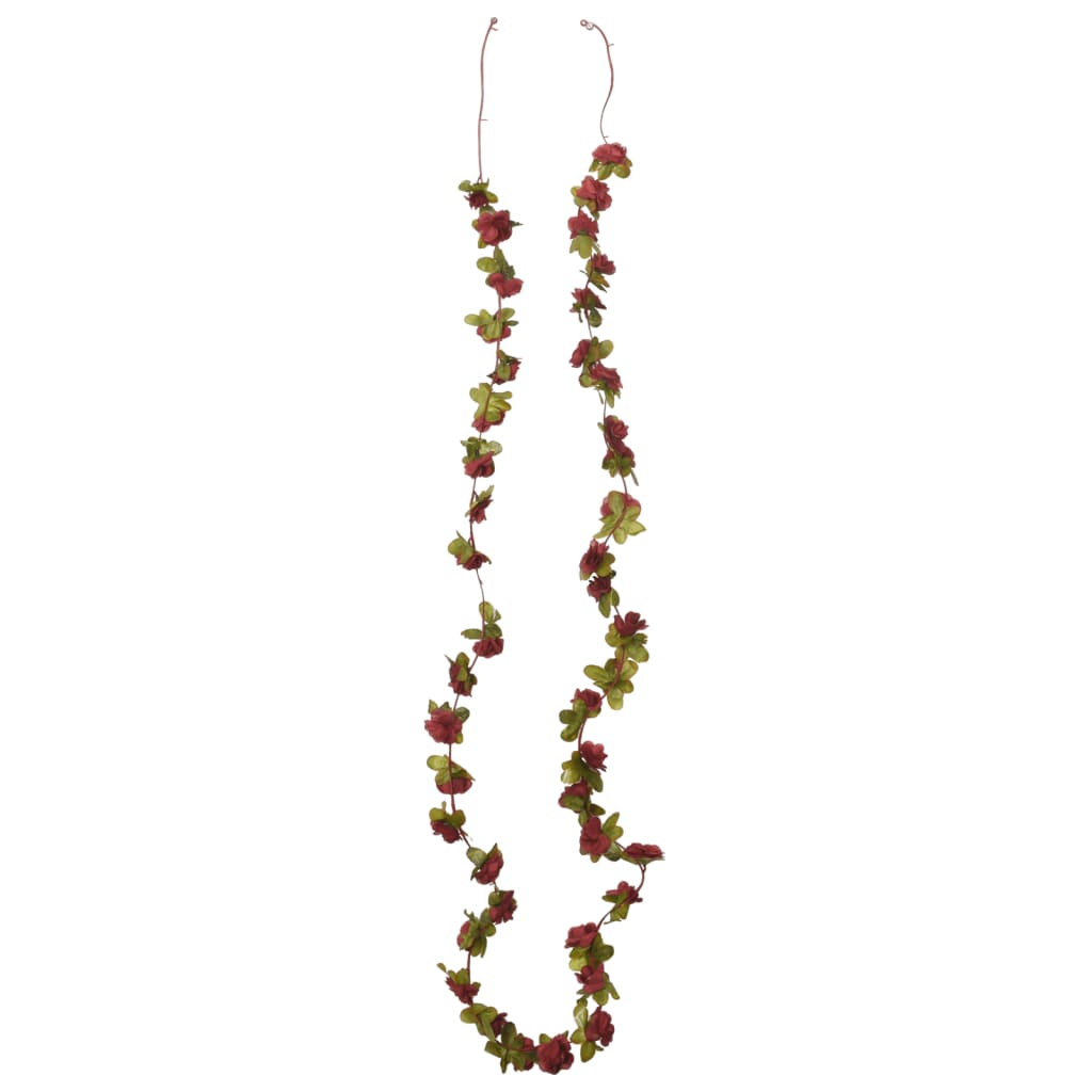 Christmas Flower Garlands 6 pcs Wine Red 250 cm