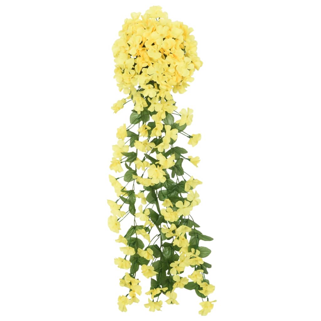 Christmas Flower Garlands 3 pcs Yellow 85 cm