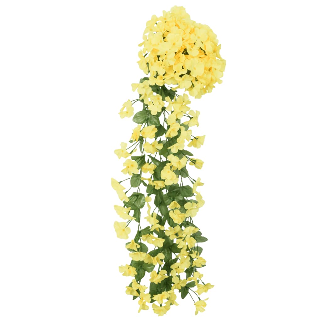 Christmas Flower Garlands 3 pcs Yellow 85 cm