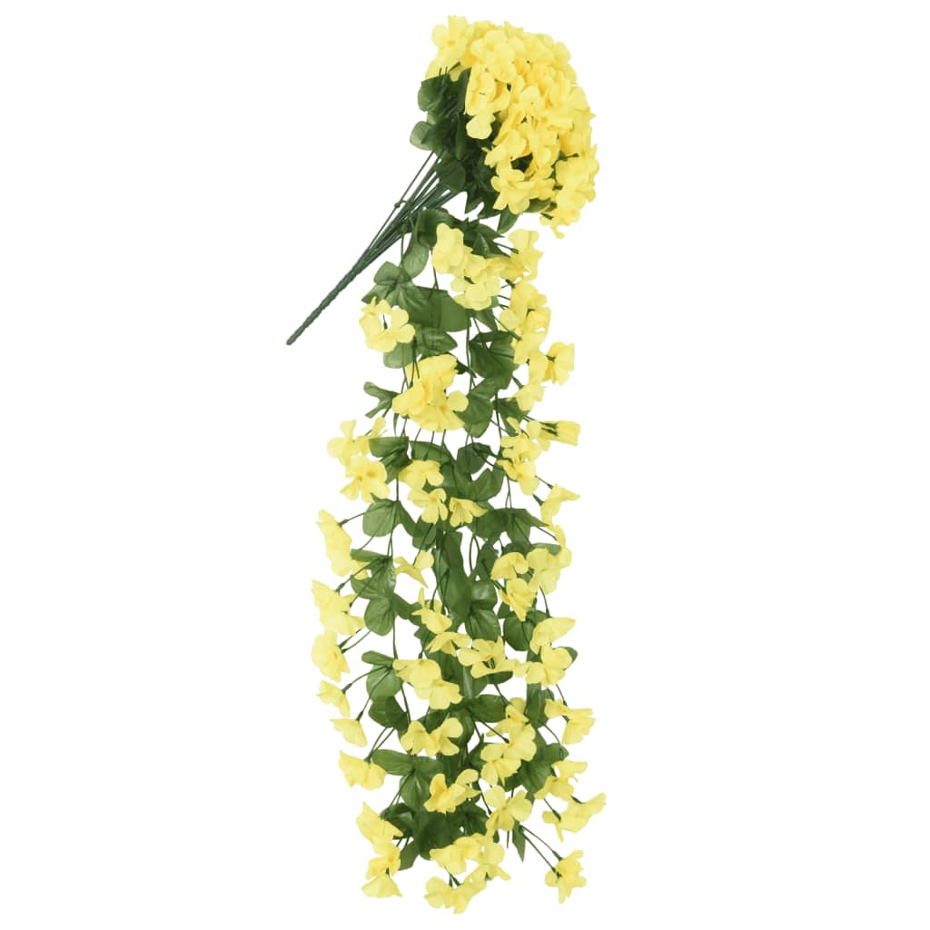 Christmas Flower Garlands 3 pcs Yellow 85 cm