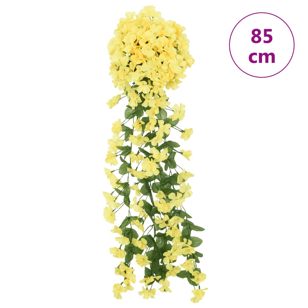 Christmas Flower Garlands 3 pcs Yellow 85 cm