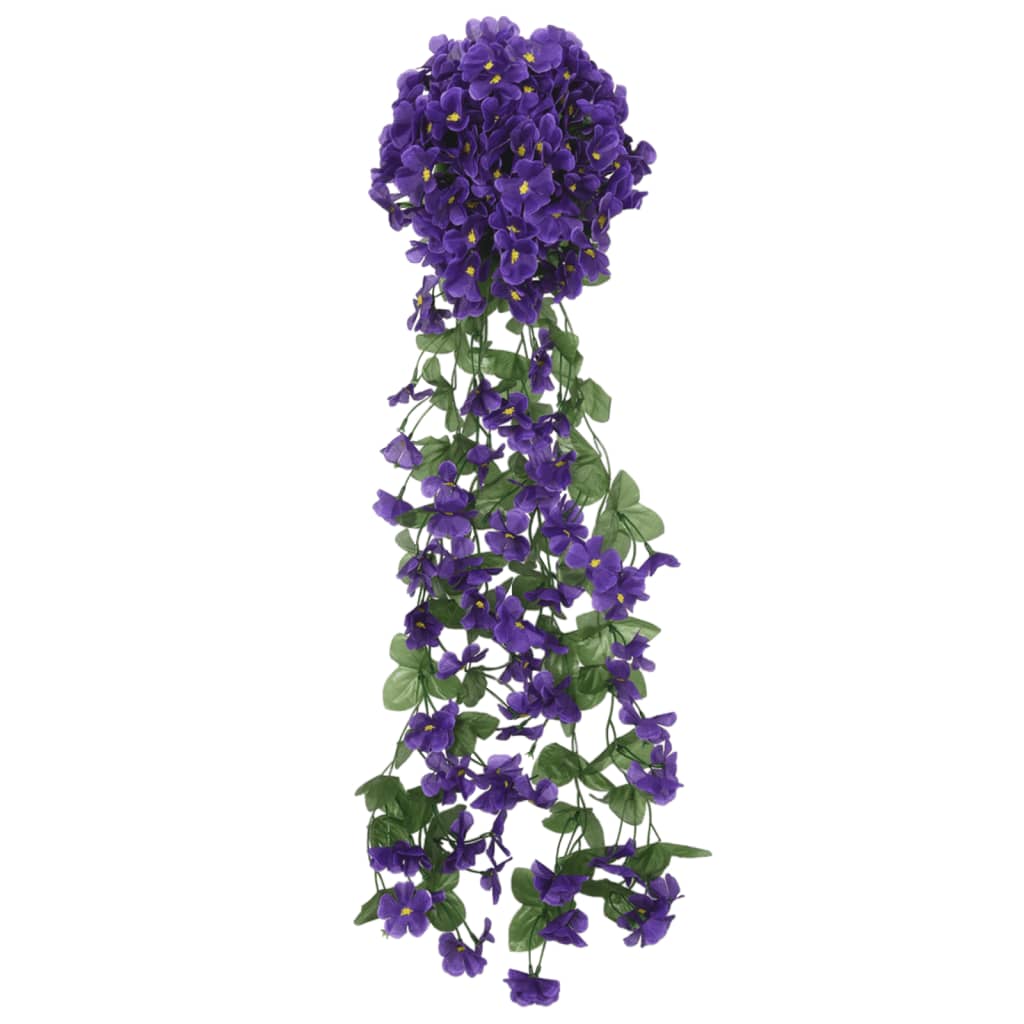 Christmas Flower Garlands 3 pcs Dark Purple 85 cm