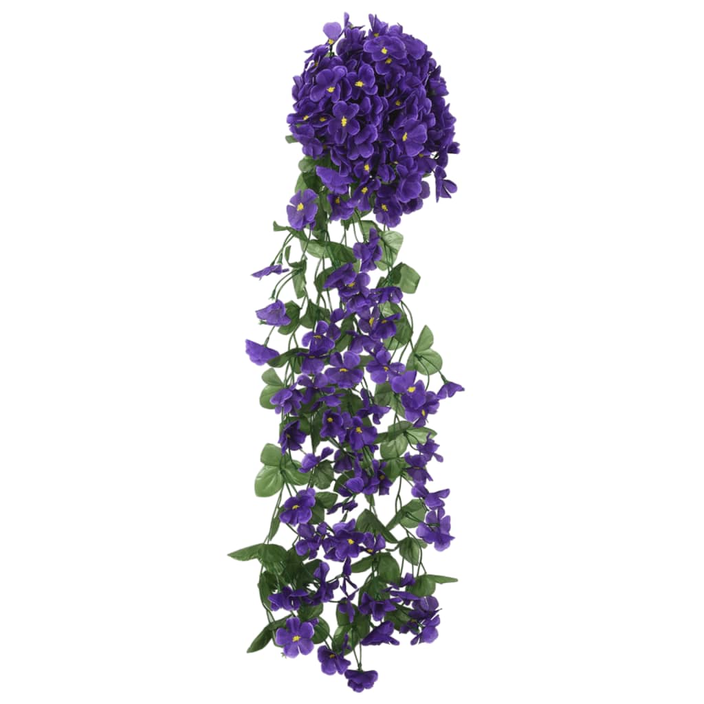 Christmas Flower Garlands 3 pcs Dark Purple 85 cm