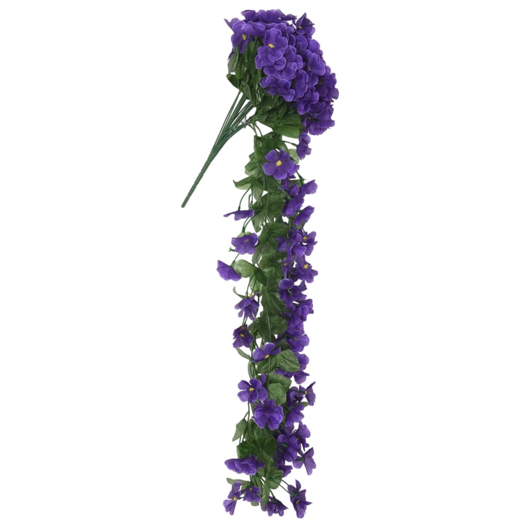 Christmas Flower Garlands 3 pcs Dark Purple 85 cm