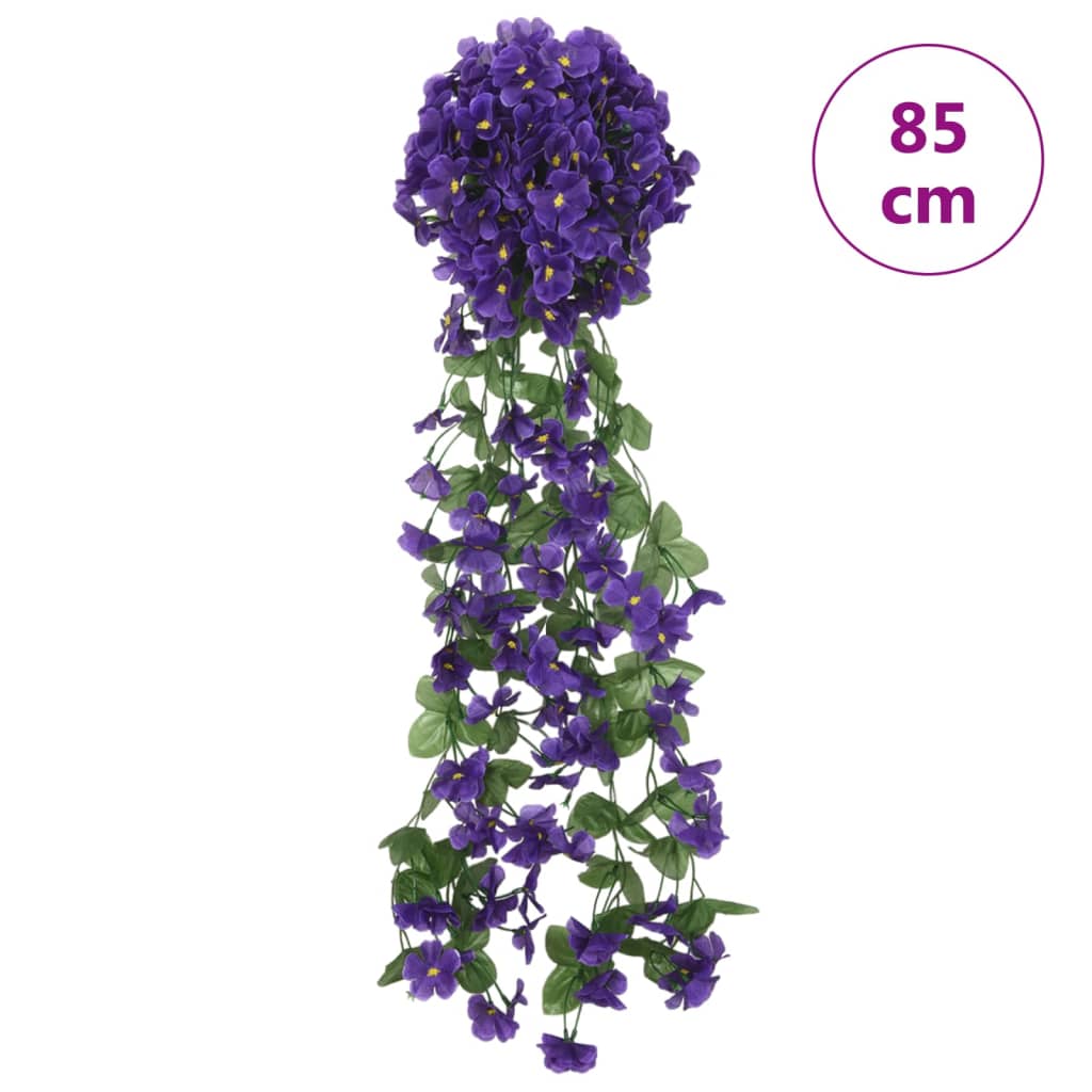 Christmas Flower Garlands 3 pcs Dark Purple 85 cm