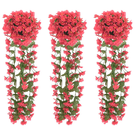 Christmas Flower Garlands 3 pcs Rose 85 cm