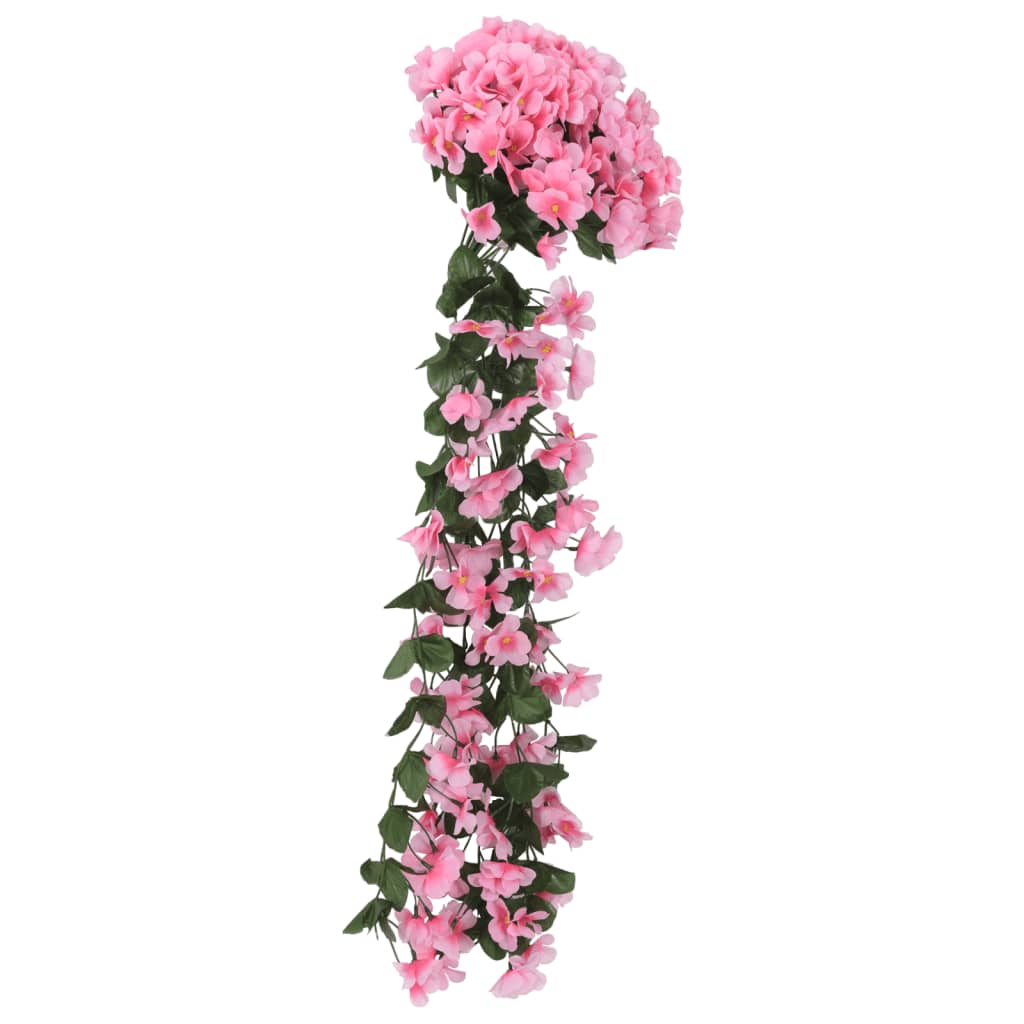 Christmas Flower Garlands 3 pcs Pink 85 cm