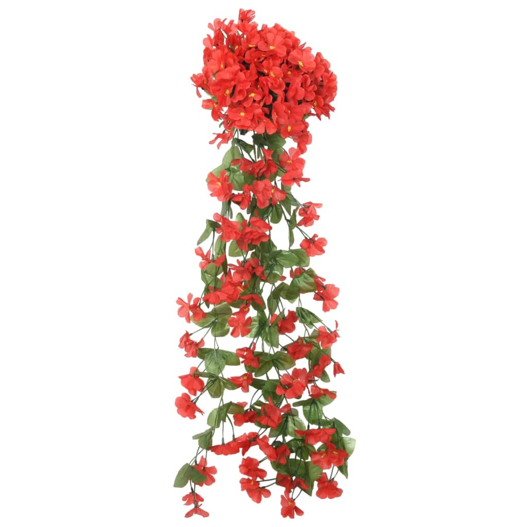 Christmas Flower Garlands 3 pcs Red 85 cm