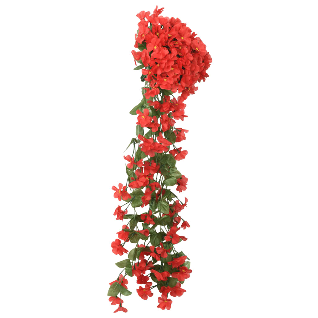 Christmas Flower Garlands 3 pcs Red 85 cm