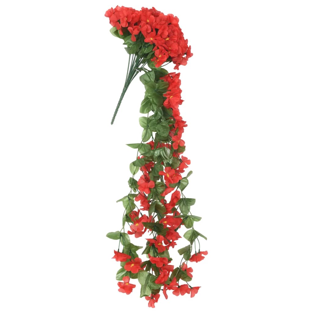 Christmas Flower Garlands 3 pcs Red 85 cm