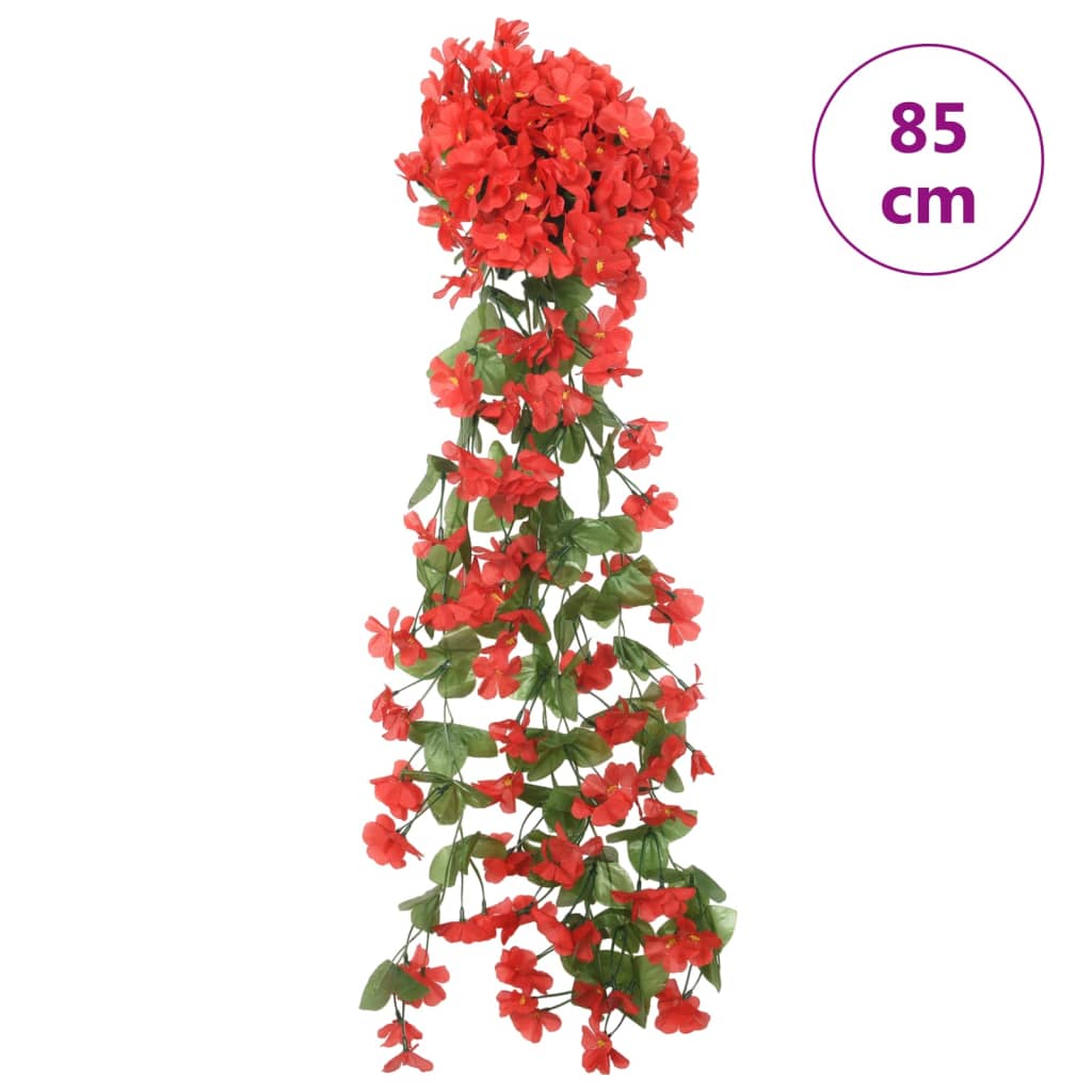 Christmas Flower Garlands 3 pcs Red 85 cm