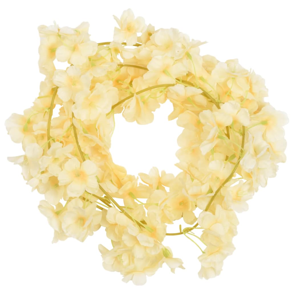 Christmas Flower Garlands 6 pcs Champagne 180 cm