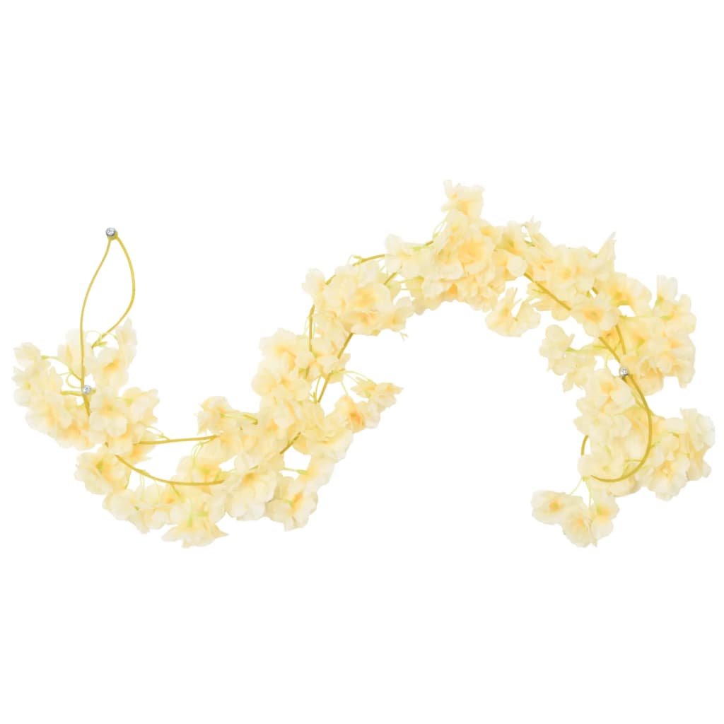 Christmas Flower Garlands 6 pcs Champagne 180 cm