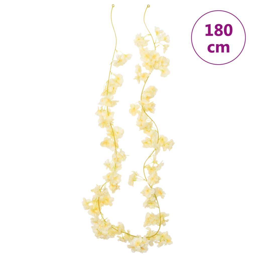 Christmas Flower Garlands 6 pcs Champagne 180 cm