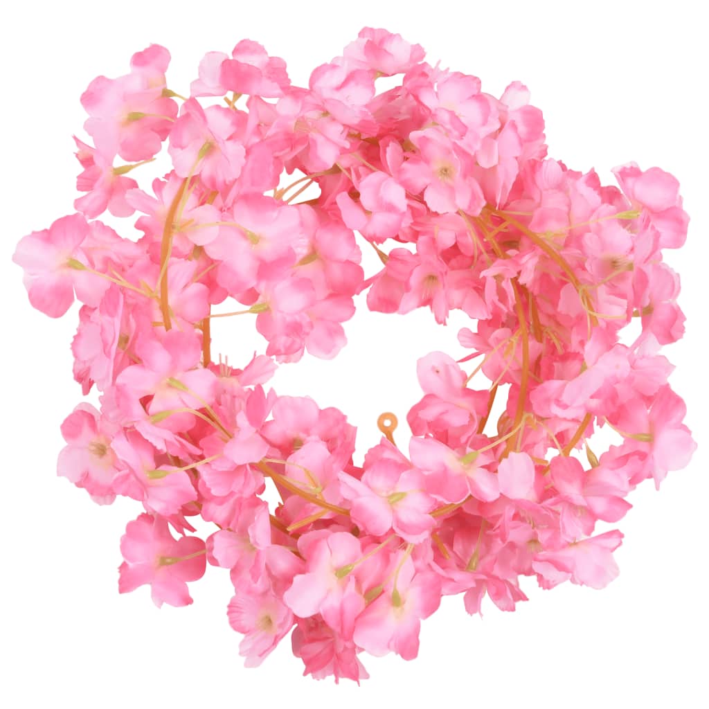 Christmas Flower Garlands 6 pcs Dark Pink 180 cm