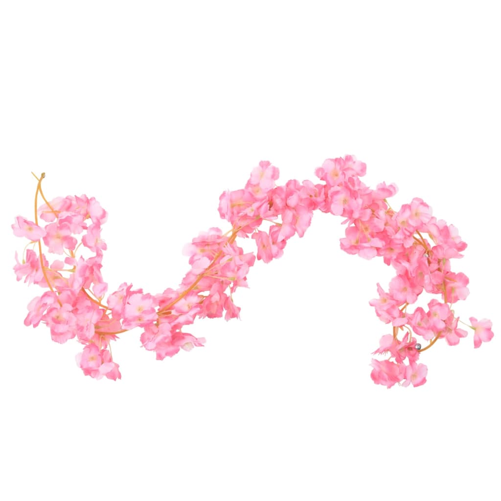 Christmas Flower Garlands 6 pcs Dark Pink 180 cm