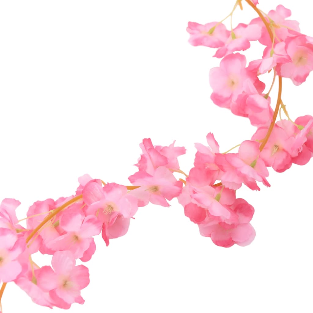 Christmas Flower Garlands 6 pcs Dark Pink 180 cm