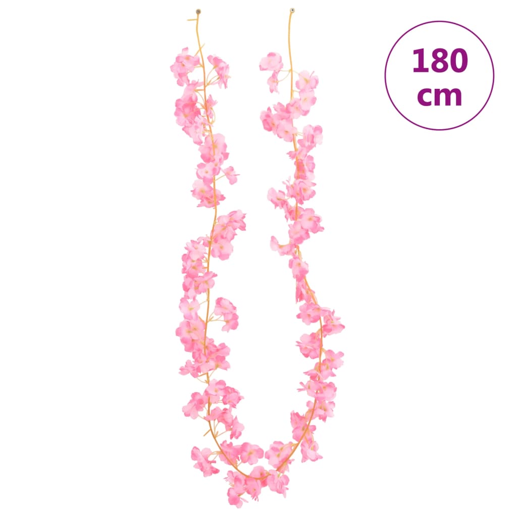 Christmas Flower Garlands 6 pcs Dark Pink 180 cm