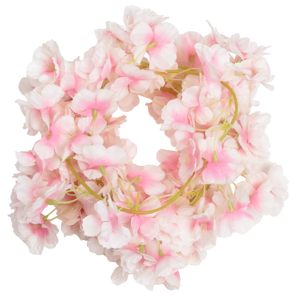 Christmas Flower Garlands 6 pcs Light Pink 180 cm