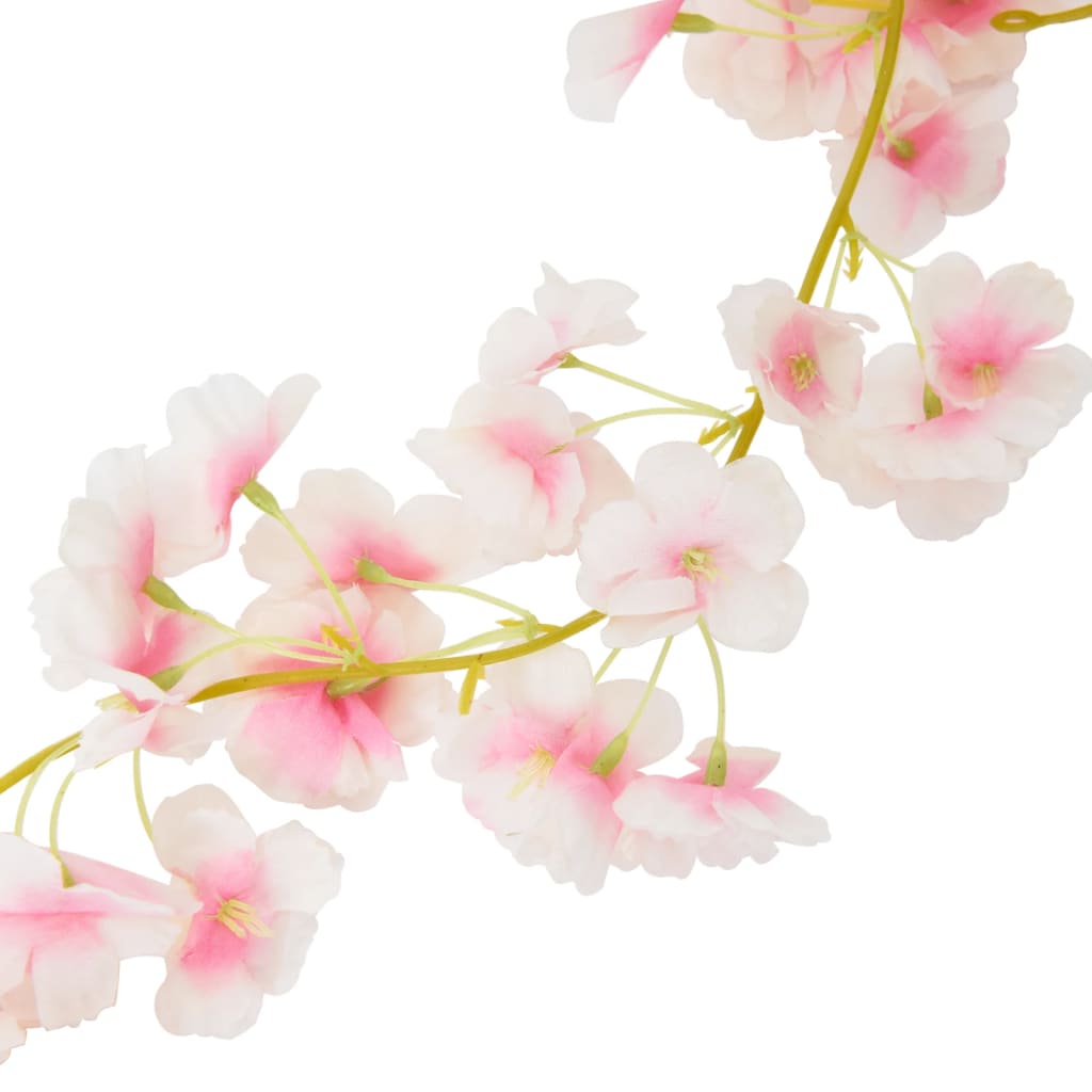 Christmas Flower Garlands 6 pcs Light Pink 180 cm