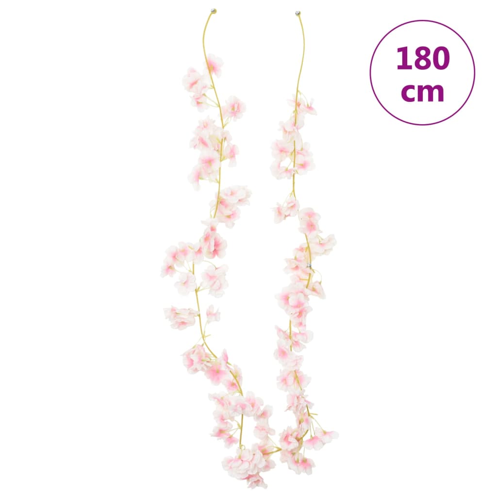 Christmas Flower Garlands 6 pcs Light Pink 180 cm