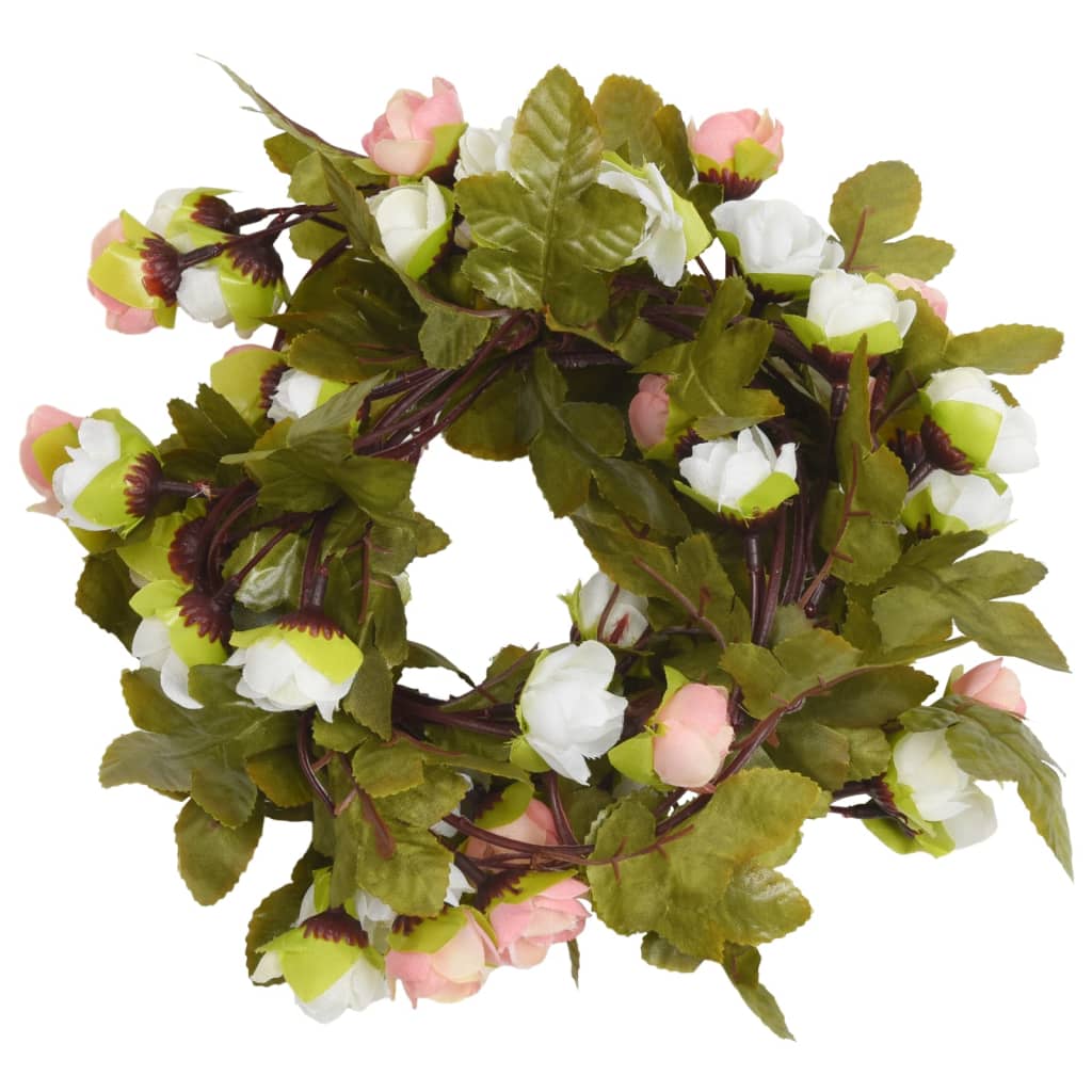 Christmas Flower Garlands 6 pcs Champagne 215 cm