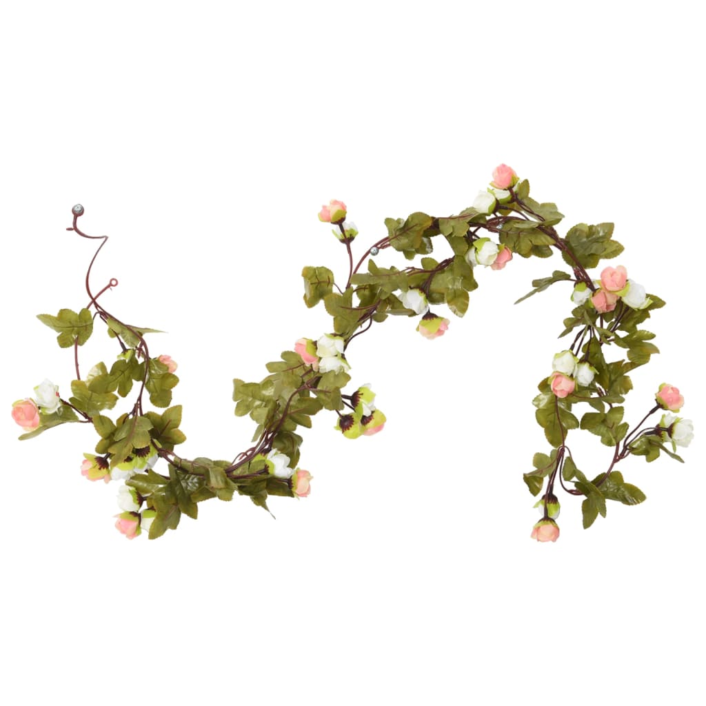 Christmas Flower Garlands 6 pcs Champagne 215 cm