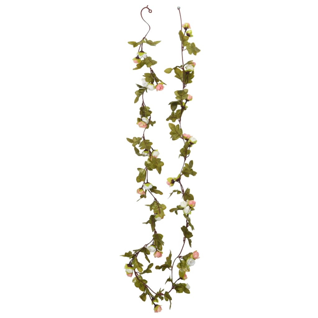 Christmas Flower Garlands 6 pcs Champagne 215 cm