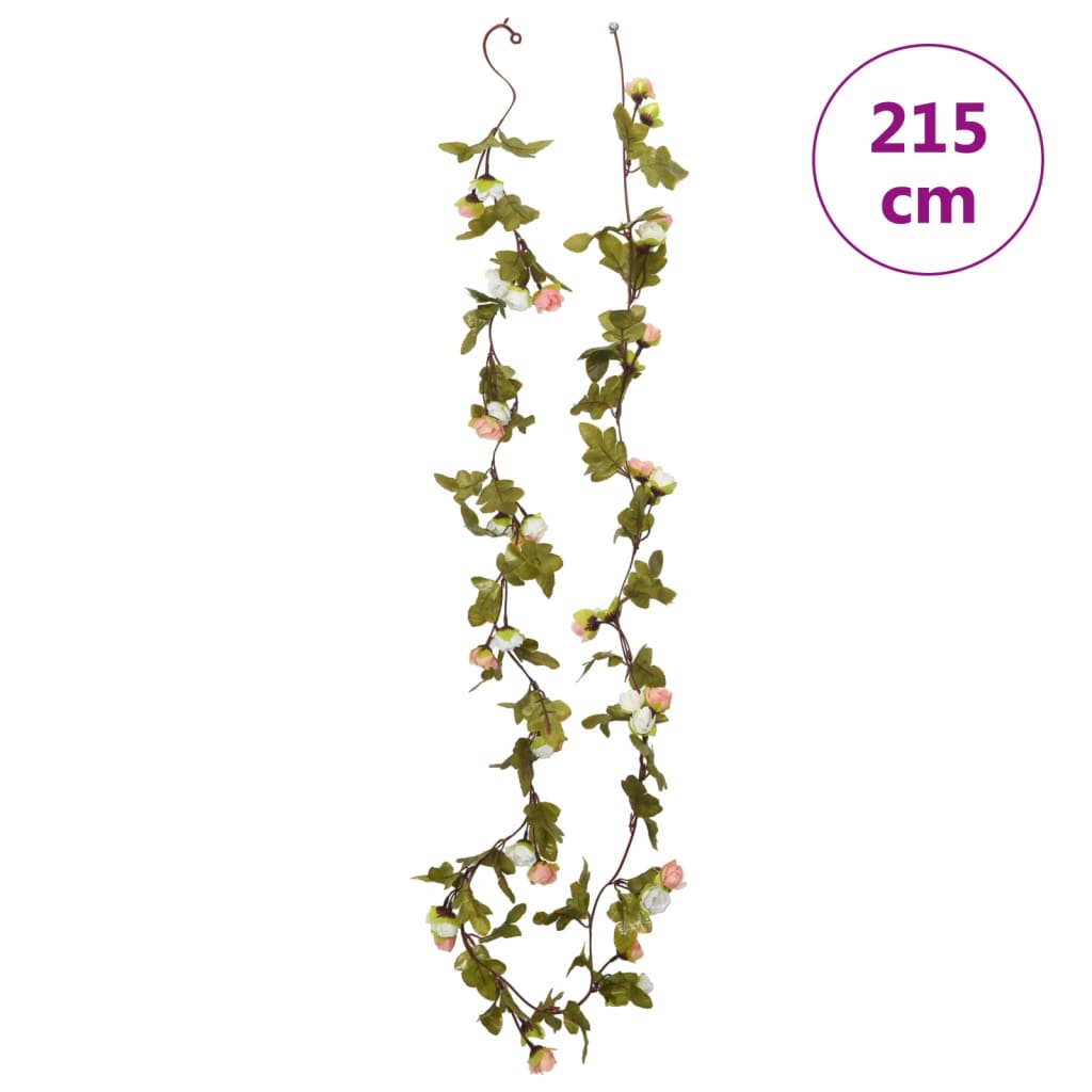 Christmas Flower Garlands 6 pcs Champagne 215 cm